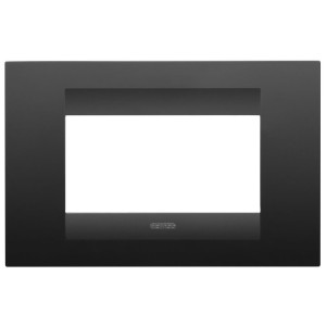 Rama ornament 4 module Gewiss Chorus Geo GW16404VN, negru satinat