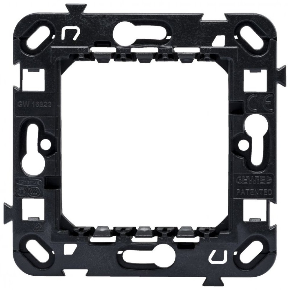 Rama suport 2M standard international cu suruburi Gewiss Chorus GW16822, alb, negru, titan