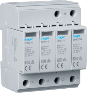 Descarcator supratensiune T2 4P 20kA Hager SPB413