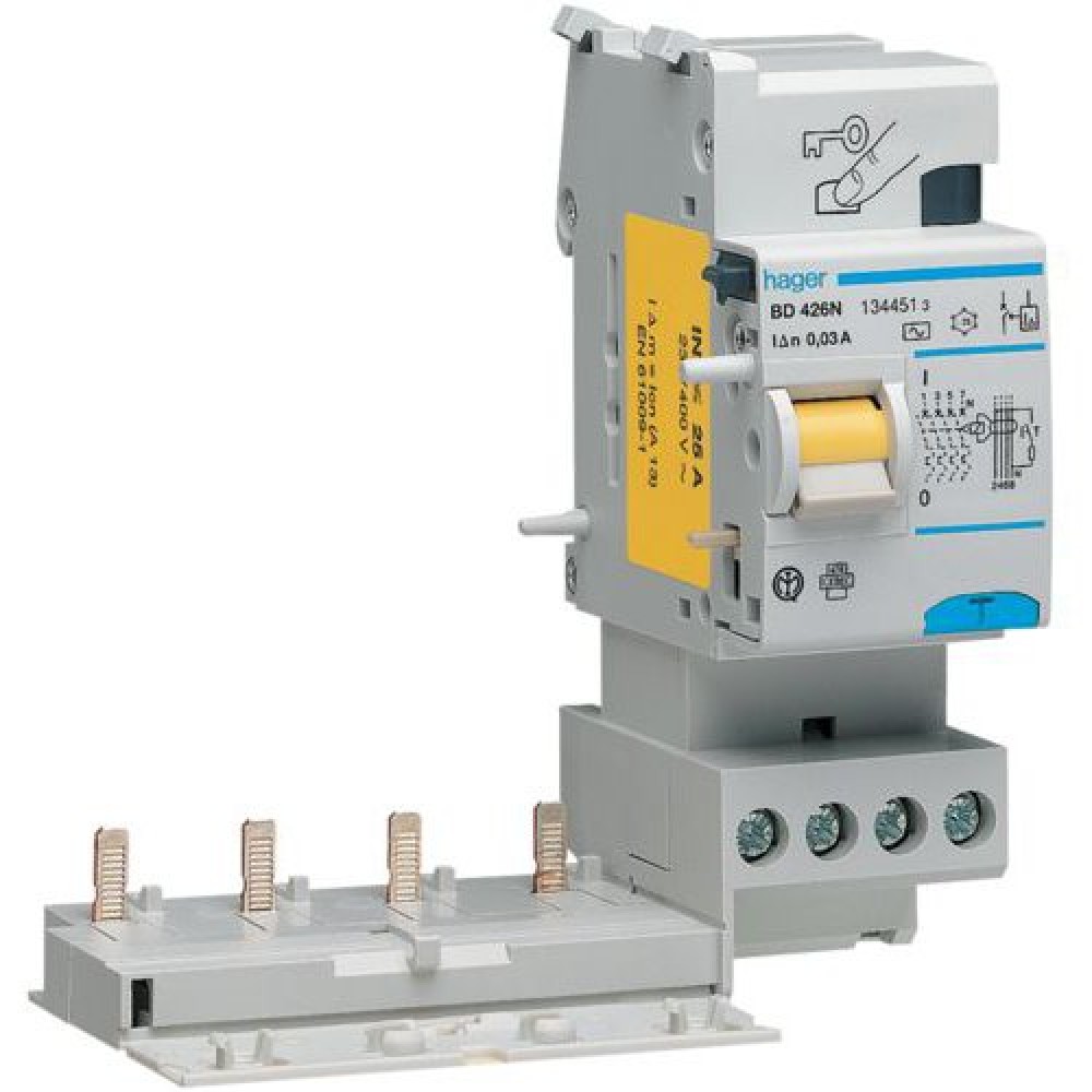 Bloc diferential 4P 40A 30mA Hager BD441N