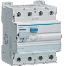Intrerupator diferential RCCB Hager CDA640D, 4P 40A/30mA, 10kA, tip A
