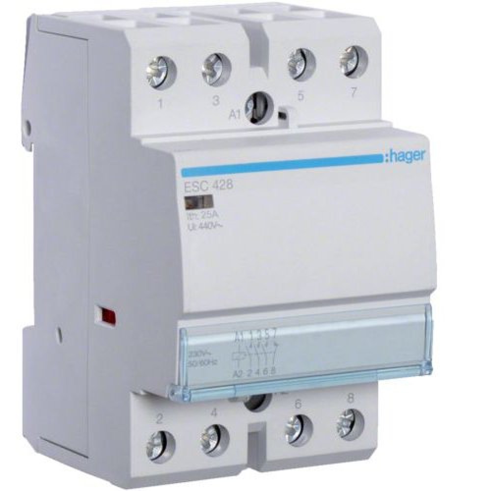 Contactor 25A, 3ND+1NI, 230V Hager ESC428