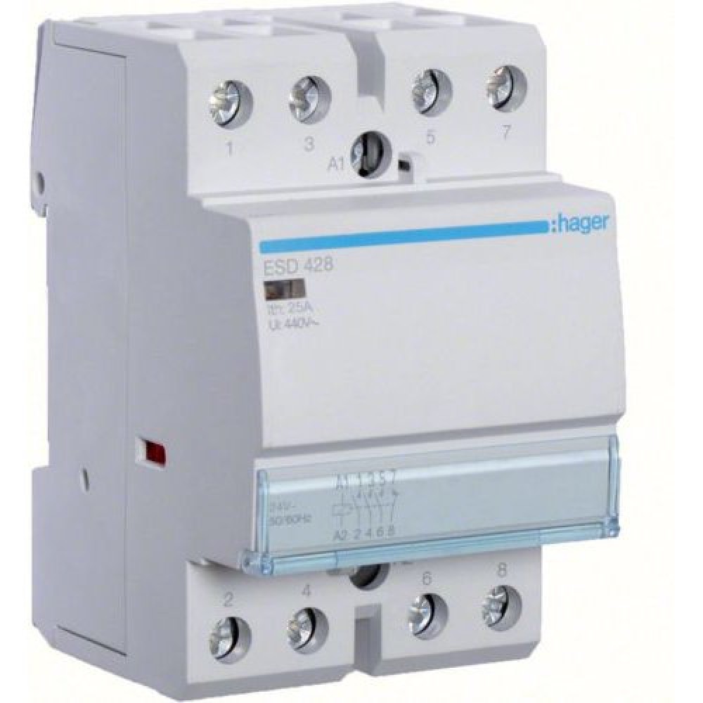 Contactor 25A, 3ND+1NI, 24V Hager ESD428
