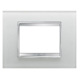 Rama decorativa Gewiss Chorus Lux 3 module Gri Sticla GW16203CG