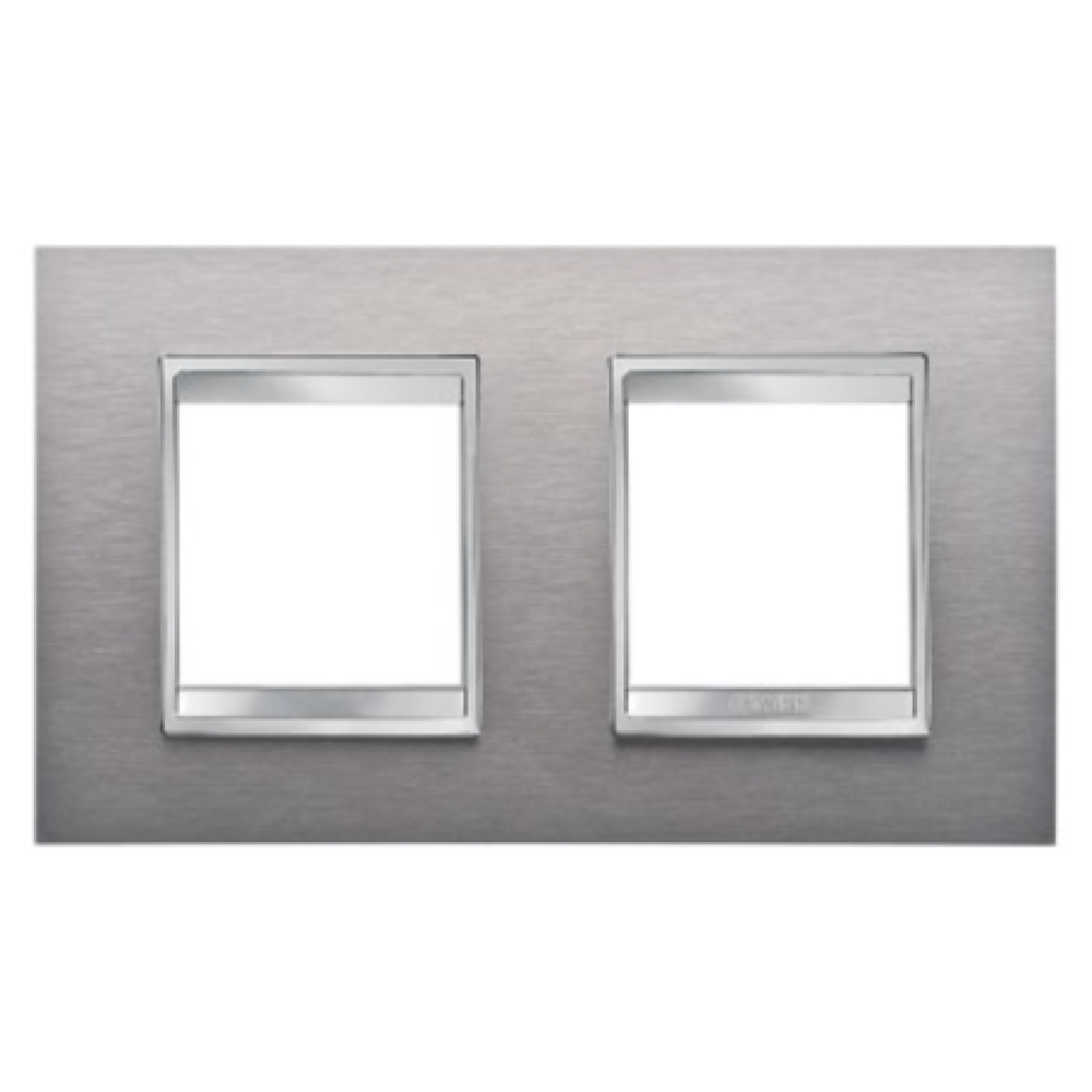 Rama decorativa aparataj unitar Gewiss, orizontala, 4 posturi, alb-gri, Chorus Lux International, GW16223TB