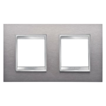 Rama decorativa aparataj unitar Gewiss, orizontala, 4 posturi, alb-gri, Chorus Lux International, GW16223TB