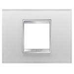 Rama decorativa aparataj modular Gewiss, rectangulara, 2M, transparent, Chorus Lux, GW16202CG
