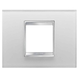 Rama decorativa aparataj modular Gewiss, rectangulara, 2M, transparent, Chorus Lux, GW16202CG