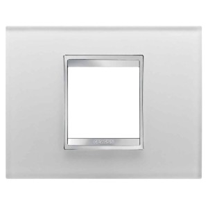 Rama decorativa aparataj modular Gewiss, rectangulara, 2M, transparent, Chorus Lux, GW16202CG