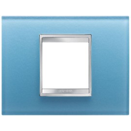 Rama ornament din sticla 2 module Gewiss Chorus Lux GW16202CA, aquamarine