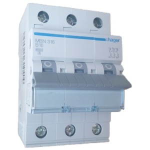Siguranta automata 3P 16A 6kA curba B Hager MBN316