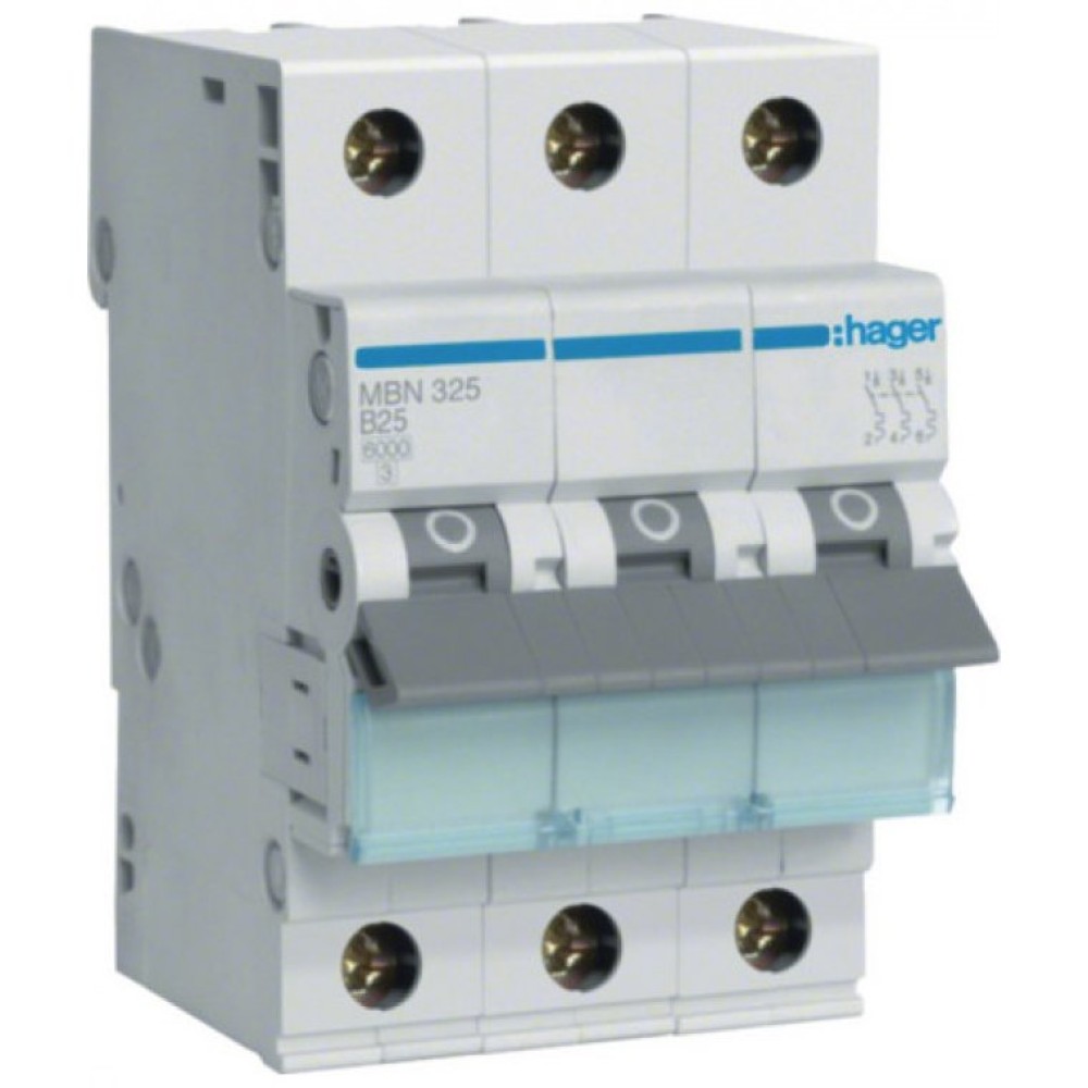 Siguranta automata 3P 25A 6kA curba B Hager MBN325