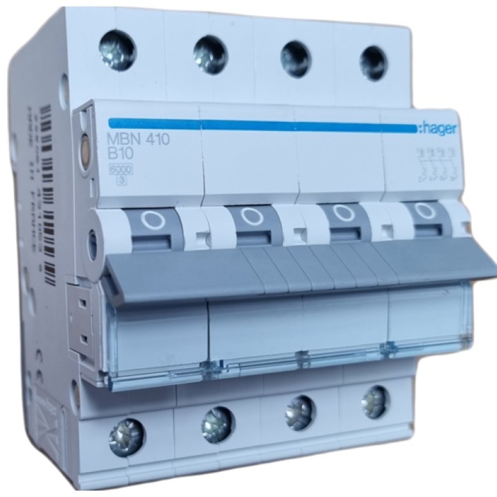 Siguranta automata 4P 10A 6kA curba B Hager MBN410