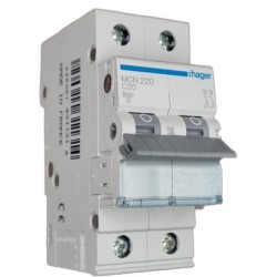  Siguranta automata 2P, 20A, 6kA, curba C Hager MCN220
