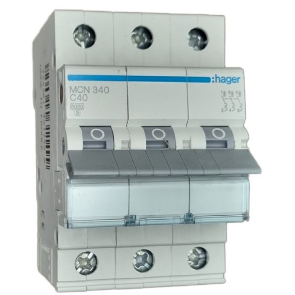 Siguranta automata 3P, 40A, 6kA, curba C Hager MCN340