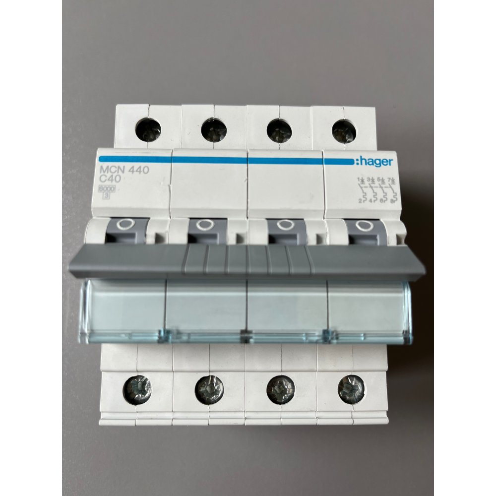 Siguranta automata 4P, 40A, 6kA, curba C Hager MCN440