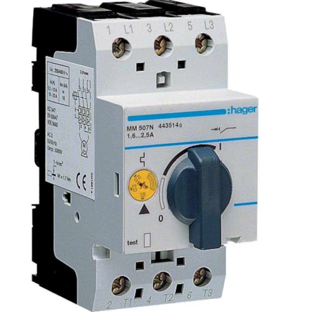 Disjunctor protectie motor 1.6-2.5A Hager MM507N