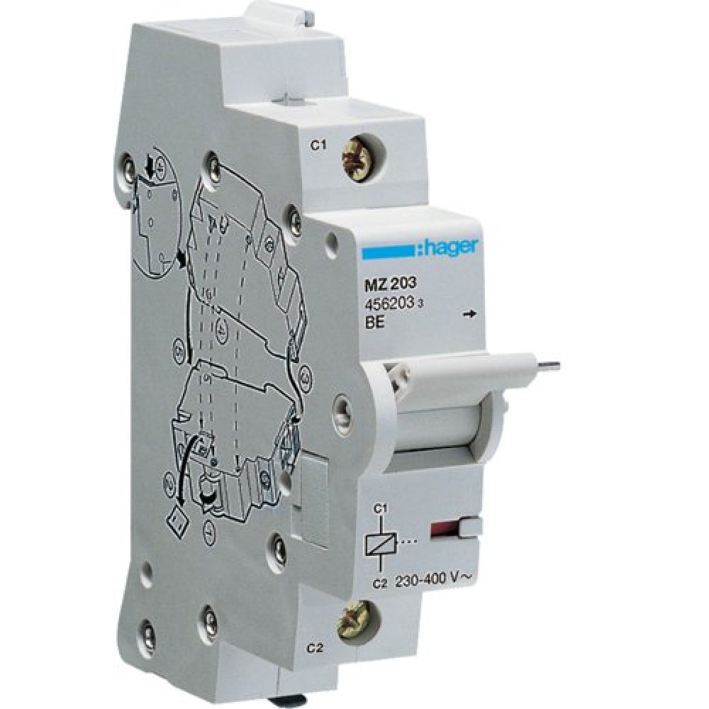 Bobina declansare 230-415V ca 110-130V cc Hager MZ203