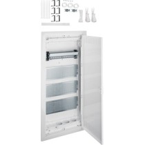 Tablou multimedia ingropat 48NW pentru zidarie, 3 prize SCHUKO, accesorii montaj Hager VU48NW