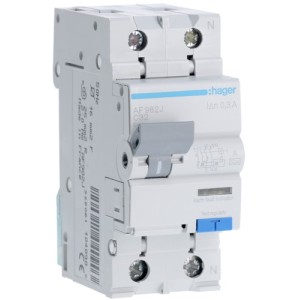 Siguranta automata diferențiala P+N 32A/300mA, Curba C, 6kA, tip A - HAger - AF982J