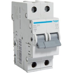 Siguranta automata 2P, 40A, 4,5kA, Curba B, 2M  Hager - MX240