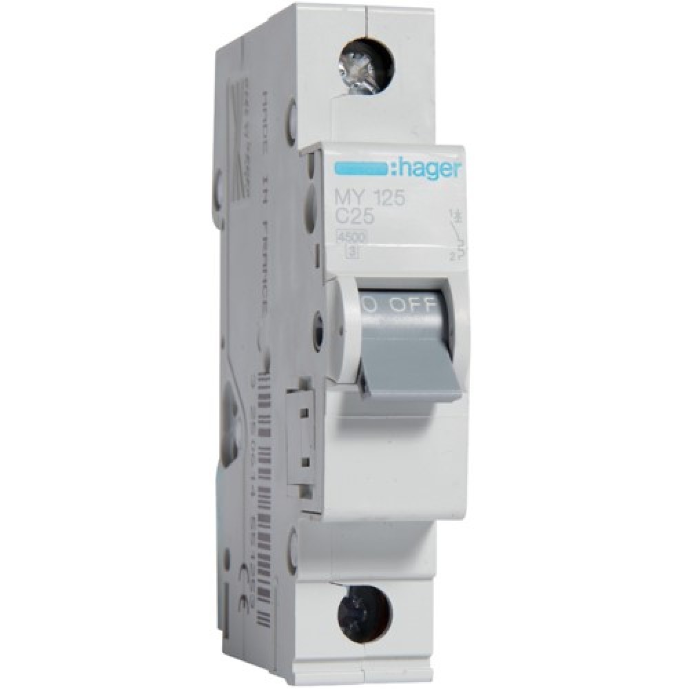 Siguranta automata 1P, 25A, 4,5kA, Curba C, 1M Hager - MY110