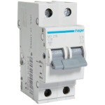 Siguranta automata 2P, 16A, 4,5kA, Curba C, 2M Hager - MY216