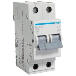 Siguranta automata 2P, 32A, 4,5kA, Curba C, 2M HAger - MY232