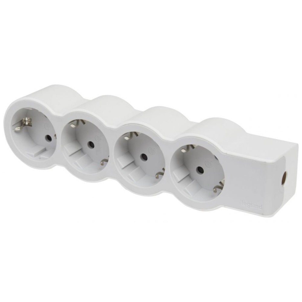  Prelungitor fara fir 4 prize 3680 W, contact de protectie, protectie copii, alb + gri Legrand 694575