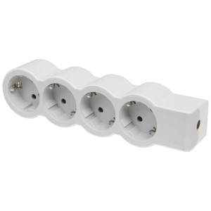  Prelungitor fara fir 4 prize 3680 W, contact de protectie, protectie copii, alb + gri Legrand 694575