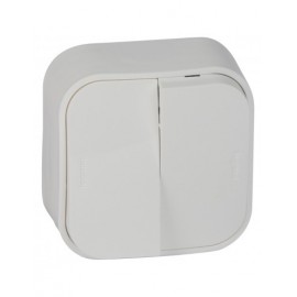  Intrerupator dublu, 10A, IP20, alb, Legrand Forix