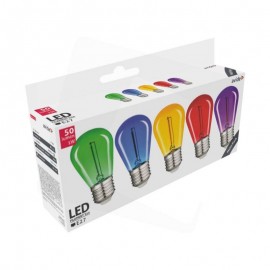 Set 5 becuri colorate decorative Avide LED 1W E27 50 lumeni Multicolor