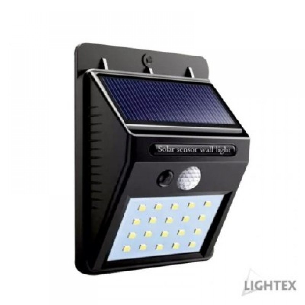 Lampa Solara Cu 20 LED-Uri 6500K 60 Lm IP65 Cu Senzor Lightex