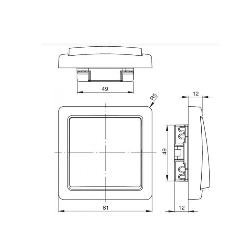 Intrerupator dublu alb incastrat SWING ABB