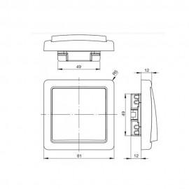 Intrerupator dublu alb incastrat SWING ABB