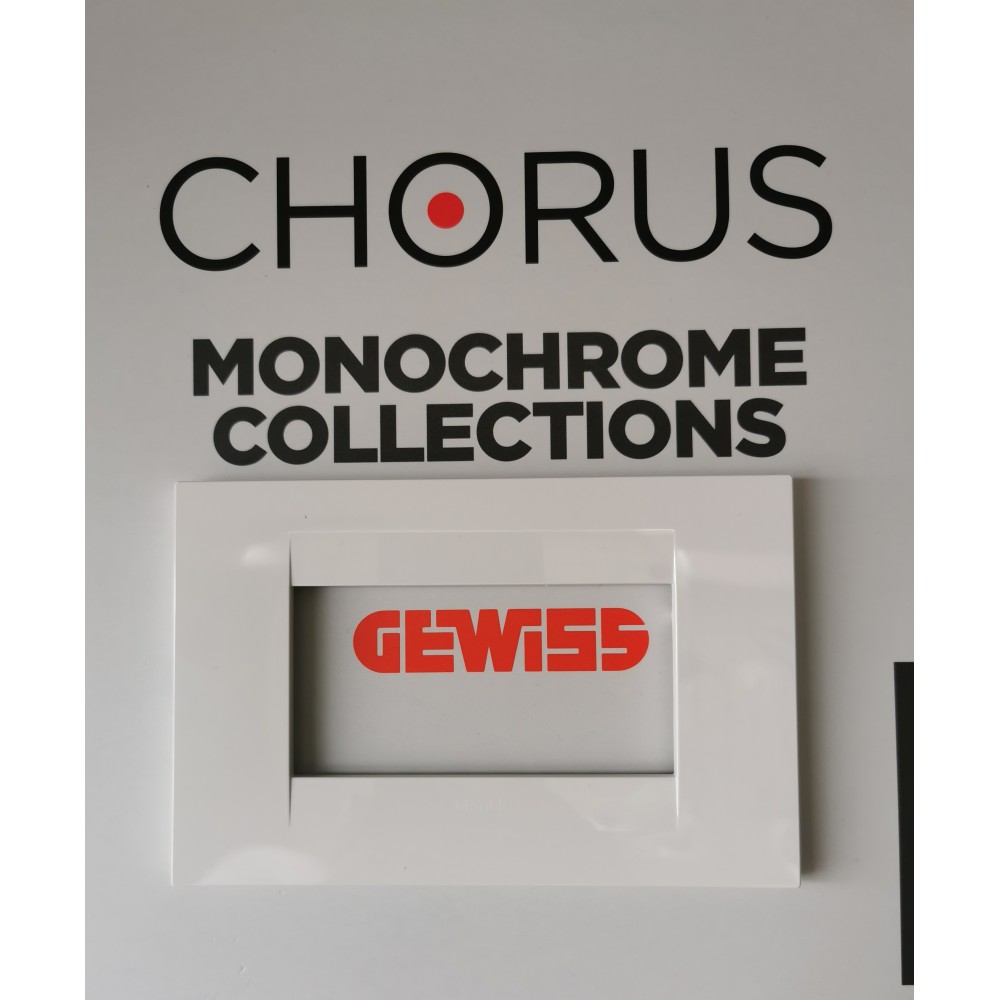 Rama Gewiss Chorus GEO GW16404TB, 4 module, alba, pentru priza / intrerupator
