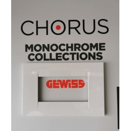 Rama Gewiss Chorus GEO GW16404TB, 4 module, alba, pentru priza / intrerupator