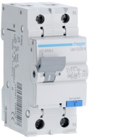 Siguranta diferentiala 1P+N 6A 30MA HAGER AD856J