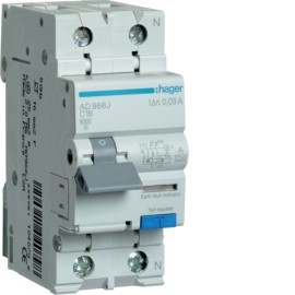 Siguranta Diferentiala 1P+N 16A 30MA TIP A HAGER AD966J