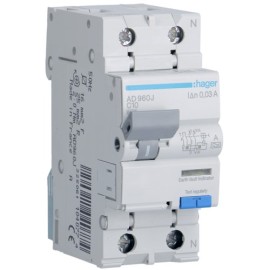 Siguranta Diferentiala 1P+N 10A 30MA TIP A HAGER AD960J