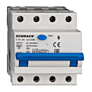 Siguranta automata+dif. 3+N, AMPARO 6kA, C 10A, 30mA,tip A  AK667810--