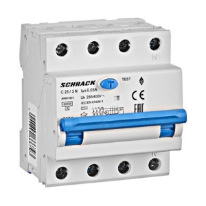 Siguranta automata+dif. 3+N, AMPARO 6kA, C 25A, 30mA,tip A  AK667825--