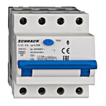 Siguranta automata+dif. 3+N, AMPARO 6kA, C 32A, 30mA,tip A  AK667832--