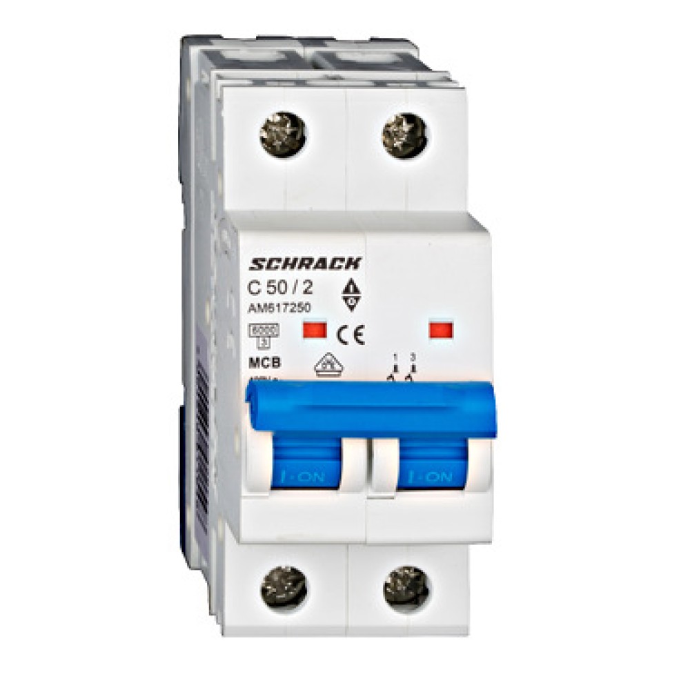 Siguranta automata modulara,  (MCB) AMPARO 6kA, C 50A, 2-poli  AM617250--