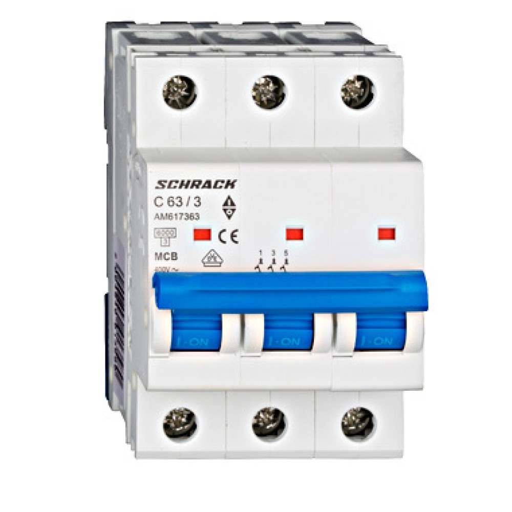 Siguranta automata modulara, (MCB) AMPARO 6kA, C 63A, 3-poli  AM617363--