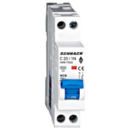 Siguranta automata modulara, AMPARO 6kA, C 20A, 1P+N, 1UH AM617520--
