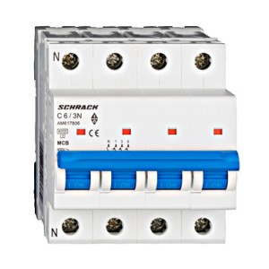 Siguranta automata modulara, (MCB) AMPARO 6kA, C 6A, 3P+N  AM617806--