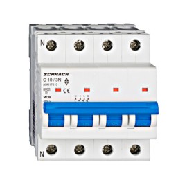 Siguranta automata modulara, (MCB) AMPARO 6kA, C 10A, 3P+N  AM617810--