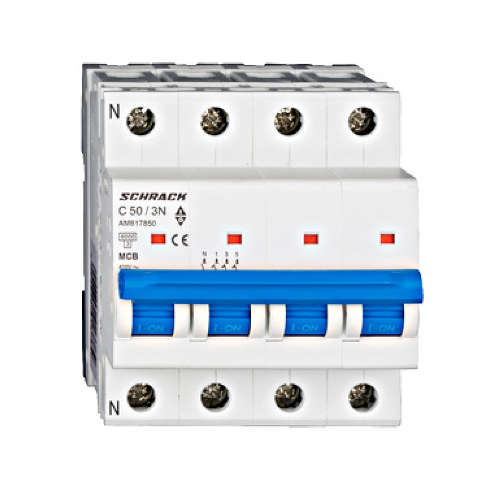 Siguranta automata modulara, (MCB) AMPARO 6kA, C 50A, 3P+N  AM617850--