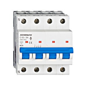 Siguranta automata modulara, (MCB) AMPARO 6kA, C 63A, 3P+N  AM617863--